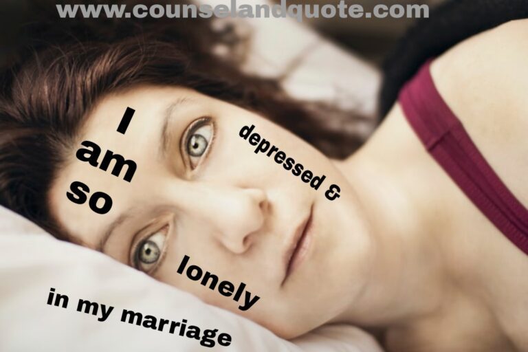 I am so depressed and lonely in my marriage