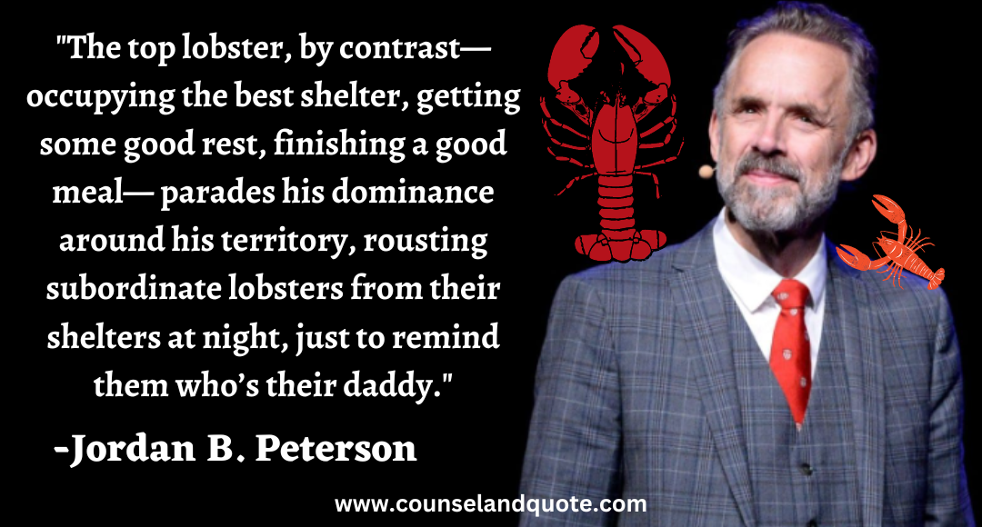 22 The top lobster, by contrast—occupying the best shelter, getting some