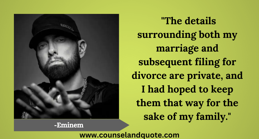 41 The details surrounding both my marriage and subsequent filing for divorce are private, and I had hoped to keep them that way for the sake of my family.