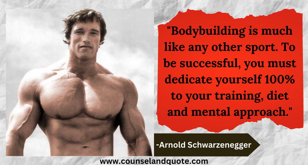 19 Bodybuilding is much like any other sport. To be successful, you must dedicate yourself 100% to your training, diet and mental approach.