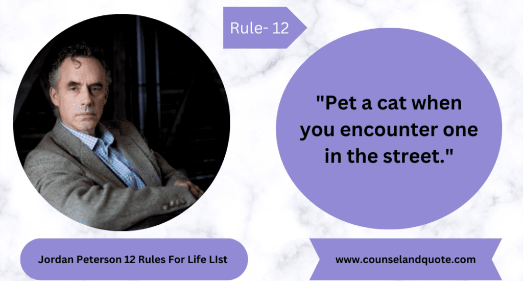 Jordan Peterson 12 Rules For Life LIst 12