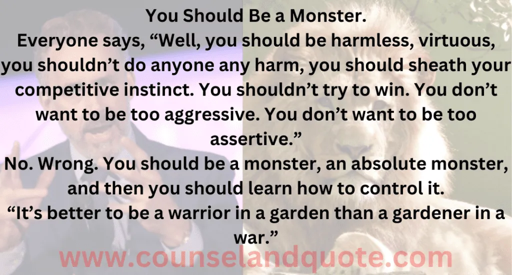 1- You should be a monster