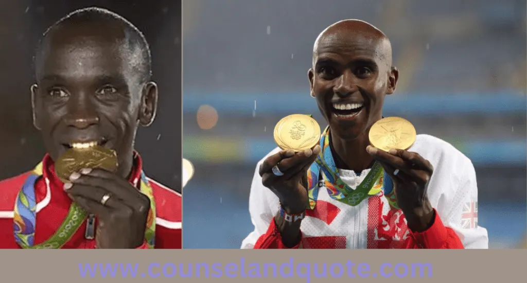 Kipchoge after marathon winning medals 2